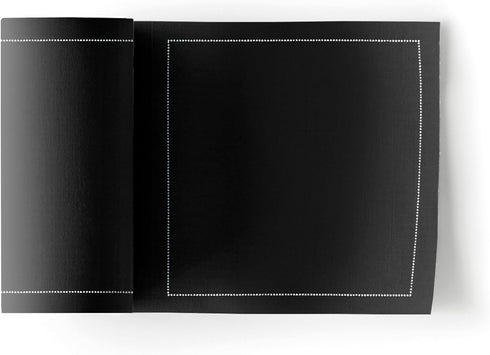 Cotton Cocktail Napkin - Black - 4.3 x 4.3 in - 50 units per roll