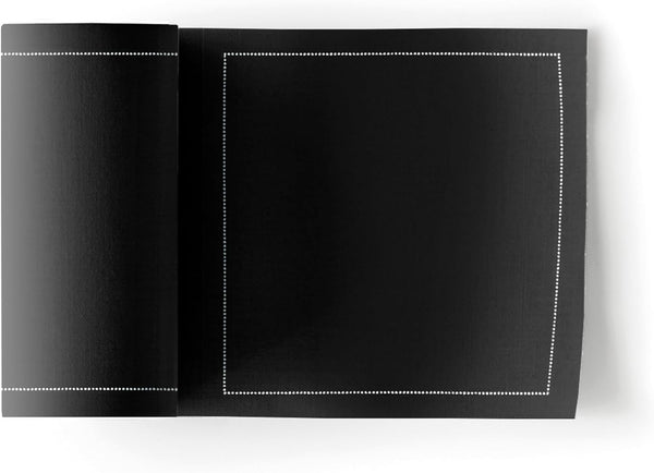 Cotton Cocktail Napkin - Black - 4.3 x 4.3 in - 50 units per roll