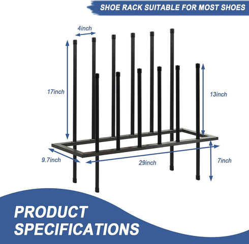 HIEDUYT Closet Closet 6 Boot Rack Shoe Cabinet Metal Shoe Rack for Shoe Organizer for for Pairs Free Standing Shoe
