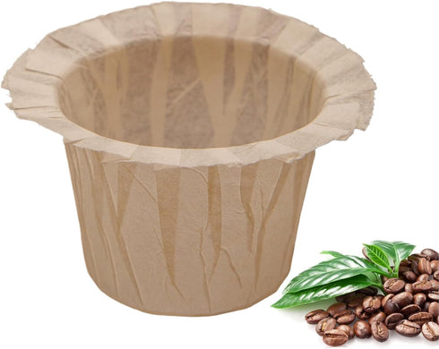 Disposable Coffee Filters, 100 Count Natural Paper, Compatible with Keurig Brewers 1.0 and 2.0, Fit Reusable Coffee Pods