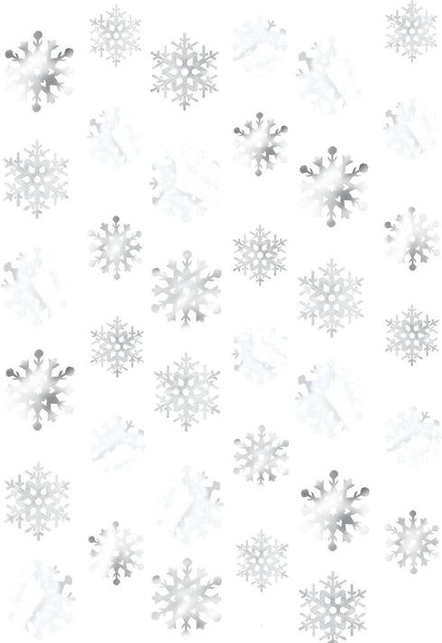 Snowflake White Foil String Decorations, 7' (6 Pc), Elegant Winter Party Decor