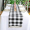 Partisout Buffalo Check Table Runner with Tassel, Washable Cotton Linen Gingham Table Cover, Checked Design