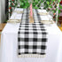 Partisout Buffalo Check Table Runner with Tassel, Washable Cotton Linen Gingham Table Cover, Checked Design