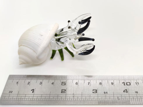 Seashell Hermit Crab Miniature Figurines Beach Animals Hand Blown Glass Art Collectible Gift Decorate - Scotch Shell