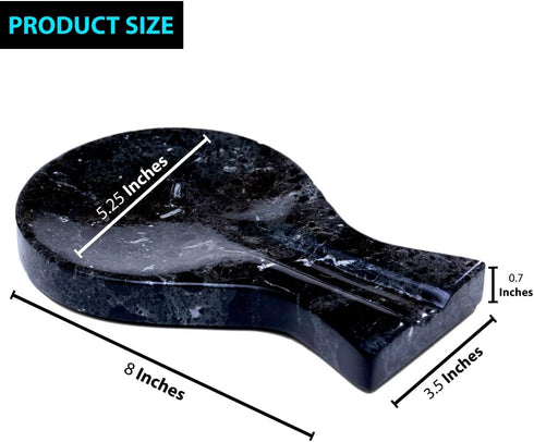 Radicaln Handmade Marble Spoon Rest, Black Utensil Keeper, Cooking Spoon Organizer for Stove Top