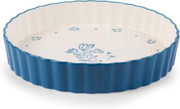 Wisenvoy 9 inch Pie Pan - Ceramic Tart Dish for Quiche, Deep Dish Pie Plate