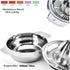 Citrus Juicer Manual Squeezer, 304 Stainless Steel Robust Hand Juicer Reamer with Strainer & 10oz Bowl, 2 Pour Spouts,