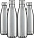 HASLE OUTFITTERS 17oz Stainless Steel Water Bottles Bulk, Double Walled Vacuum Insulated, 4 Packs