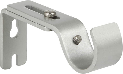 Heavy Duty Adjustable Curtain Rod Brackets for 1 Inch Rod, Silver Color, Set of 2