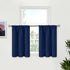 BGment Short Curtains 30 Inches Length, Rod Pocket Half Window Drapes for Kitchen, Navy Blue, 2 Panels