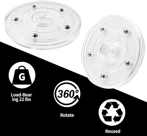 2 Pack 4 Inch Clear Mini Turntable Organizer, Acrylic Rotating Tray for Kitchen Table Spice Rack, TV Laptop