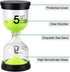 EMDMAK Colorful Sand Timer, Hourglass Sandglass Timer, 1/3/5/10/15/30 mins, Pack of 6 for Games, Classroom, Home Office
