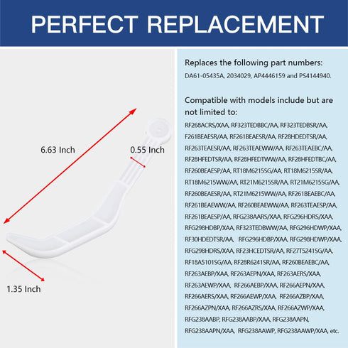 DA61-05435A Ice Maker Replacement Part for Samsung Refrigerators - Ice Full Guide, Shut Off Level Arm
