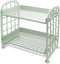 UnnFiko 2-Layers Table Shelf Organizer, Adjustable Plastic Storage Rack Shelf for Desk Stand Table Storage (Green)