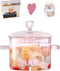 1.5L/51oz Pink Glass Cooking Pots for Stove, Heat Resistant for Pasta, Vegetable, Soup, and Salad