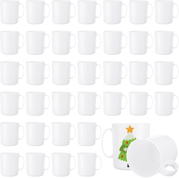 SiliFine 36 Pcs Plastic Mugs with Handle 12 oz Unbreakable Plastic Coffee