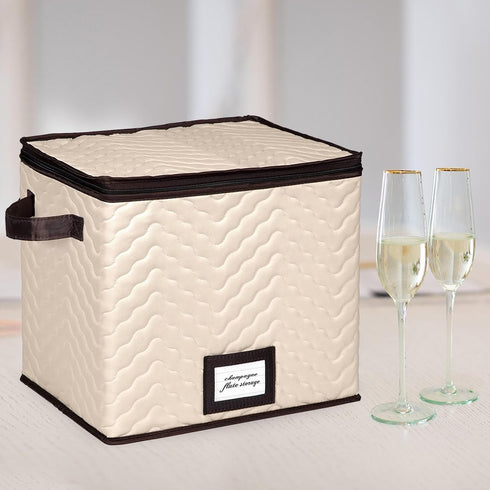 Hold N Storage Wine Glass Storage Set of 2, Each Holds 12 Champagne Flute Glasses Up to 11" H