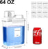 64OZ 2 Pack Liquid Laundry Detergent Dispenser, Laundry Soap Dispenser, Clear Plastic Fabric Softener Holder