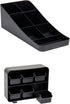 Mind Reader Tea Storage Cup and Condiment Station, Set of 2 Countertop Organizer for Kitchen (Black)