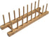 Brown Plate Wood Dish Drying Rack, Kitchen Countertop Plate Drainers, 17" x 4.5" x 4"