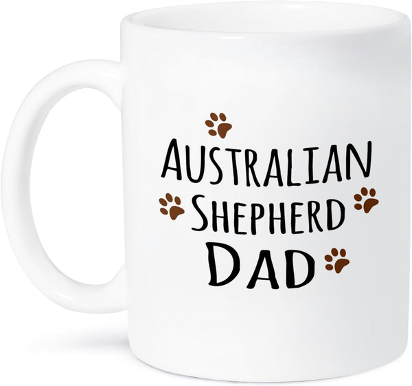 3dRose Mug, Australian Shepherd Dog Dad, 15 oz, Ceramic