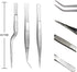 5pc Precision Cooking Tweezers, Stainless Steel Curved Tongs for Kitchen Plating, Baking, Decorating, Beauty