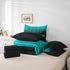 Set 7 Set Feelyou Abstract Ombre Comforter with Sheets Kids Teens Teal and Black Girls Piece Bedding Room Decor Fashion