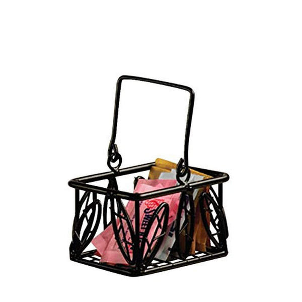 American Metalcraft Sugar Packet Baskets, Leaf Design, Wrought Iron, 5" L x 3" W x 3" H