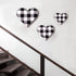 Jetec 3 Pcs Heart Shaped Wood Sign, Gray Purple Buffalo Plaid Decor, Wooden Heart Wall Sign, Rustic Hanging Love Plaque