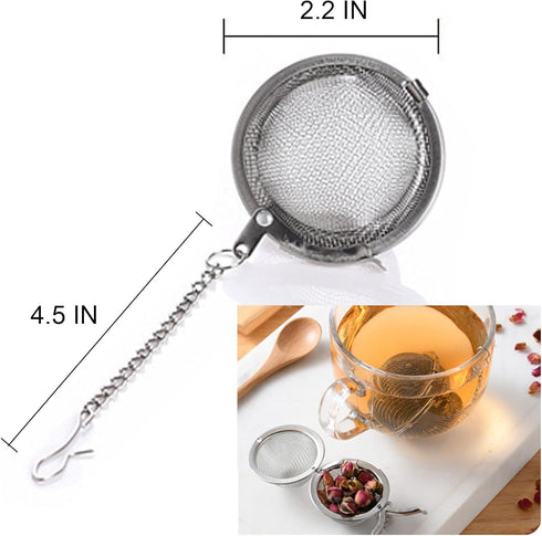 OXT 2PCS Premium Tea Infusers for Loose Leaf Tea - Upgraded Tea Strainers and Tea Balls for Flavoring Herbal Spices