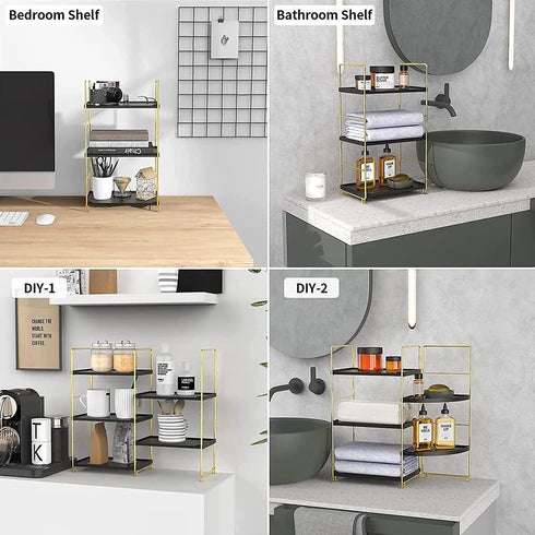 kaileyouxiangongsi 3-Tier Countertop Freestanding Organizer Shelf, Bathroom Organizer, Makeup Organizer -Corner Storage