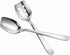 IMEEA Flat Edge Spoon - 18/8 Stainless Steel Flat Bottom Serving Spoon for Cooking, Set of 2