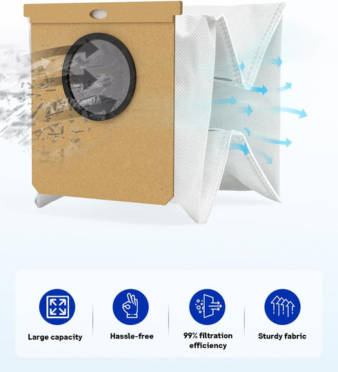 Eufy L50 SES, L60 SES Dust Bags for Self-Empty Station, 6 Pack