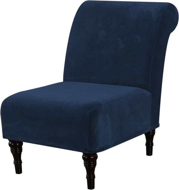 H.VERSAILTEX Armless Accent Chair Covers Thick Velvet Armless Chair Slipcovers High Stretch
