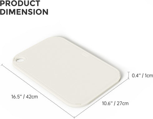 Zuutii Plastic Cutting Board for Kitchen,16.5"x10.6"Large Cutting Board with Juice Grooves and Non-Slip,Thick Chopping Board Dishwasher-Safe,BPA-Free,Light Cream