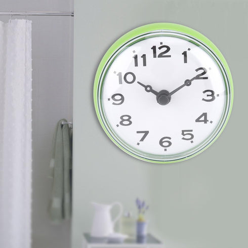 Ciglow Mini Waterproof Electronic Clock, Portable Shower Clock with Sucker, Green