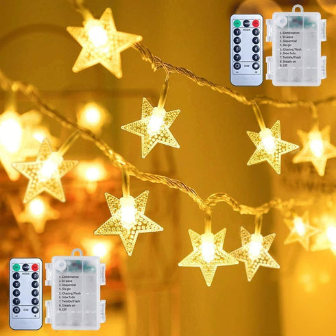 Brightown Star String Lights - 2 Pack Total 33ft 100 LED Star