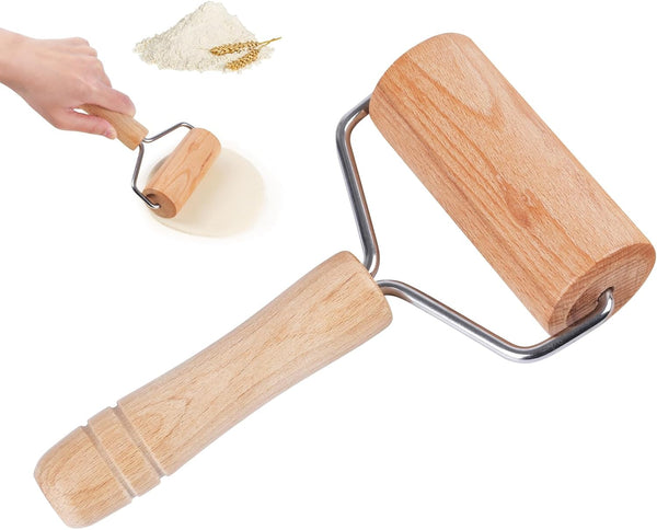 Wooden Rolling Pin for Baking, Non-Stick Pastry Roller, Essential Kitchen Utensils, Not Easy to Crack
