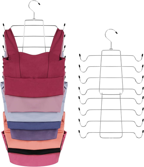ZEDODIER 2 Pack Tank Top Hanger, Space Saving Non-Slip Bra Hanger for Closet Organizers and Storage (Silver)