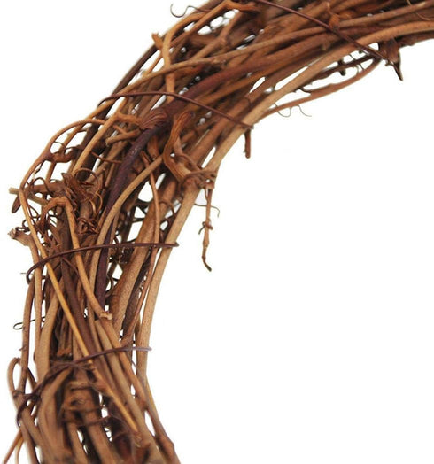 12" Natural Grapevine Wreath DIY Crafts for Christmas Door Hanging, Holiday Festival Wedding Decoration
