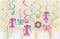 Amscan Foil Swirl Decorations - 1st Birthday Girl, Flowers and Butterflies Collection, 12 Pieces