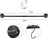 34.3 Inch Industrial Pipe Pot Bar Rack, 15 S Hooks, Rustic Iron Pots and Pans Hanging Rail, Wall Mounted Organizer,