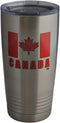 Rogue River Tactical Canadian Flag 20 Oz. Stainless Steel Travel Tumbler Mug with Lid, Vacuum Insulated Hot or Cold