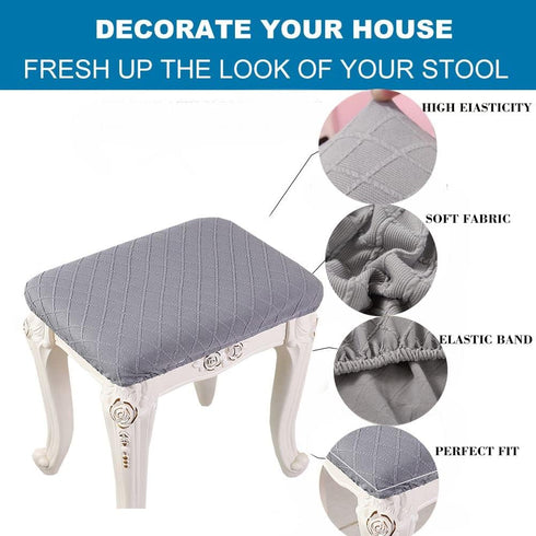Rectangl,4 Pack Counter ANWUCHEN Stool Covers Stretch Rectangle Bar Stool Covers Elastic Vanity Stool Cover Chair Seat