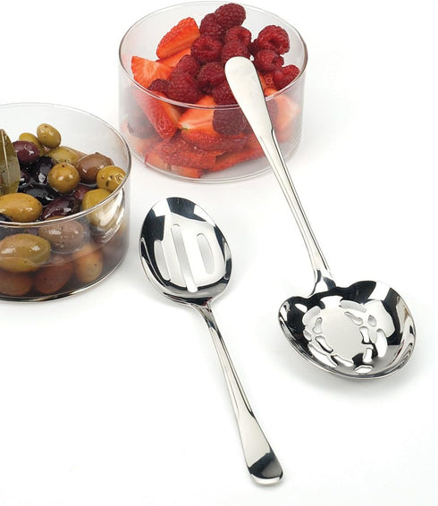 RSVP International Endurance Flatware Collection Stainless Steel, Dishwasher Safe, Berry Spoon