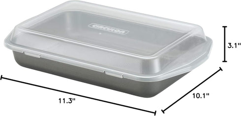 Circulon Total Nonstick Baking Pan with Lid, Rectangle 9 Inch x 13 Inch, Gray Nonstick Cake Pan