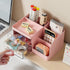 Makeup Storage Organizer with 2 Drawers, Cosmetic Display Case for Skin Care, Hair Accessories, Pink