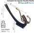 Ambipolar Premium Design Commander Heavy Duty Double Hooks, Entryway Coat Hooks (3 Pack, Oil Rubbed Bronze)