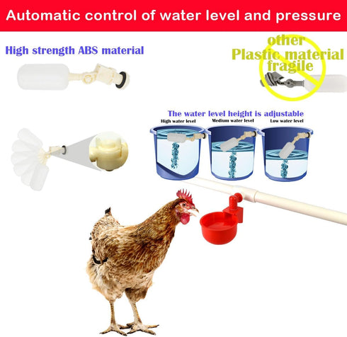 perfsign Set System(58 Complete Pipeline Automatic Chicken Waterer Accessories Included)Chicken Water Cups, Chicken