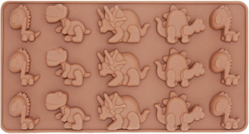 Candy Chocolate Silicone Mold Baking Tray Pan Dinosaur Dino Animal-Themed Shape TREX Non-Stick Food-Grade for Homemade Kids DIY Treats Ice-pops Freezer to Oven and Dishwasher Safe BPA-Free by TOPOLMOLD